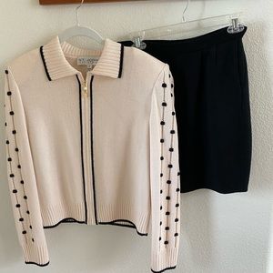 Classic St John Knits Collection suit all black.